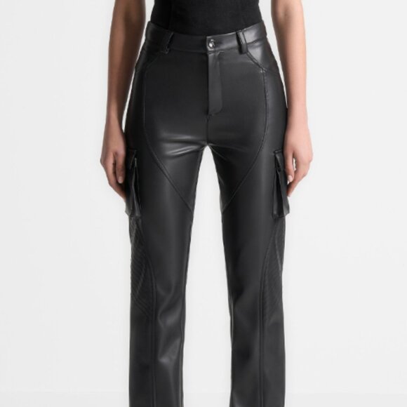 Maniere De Voir Black Leather Pants - Picture 2 of 7